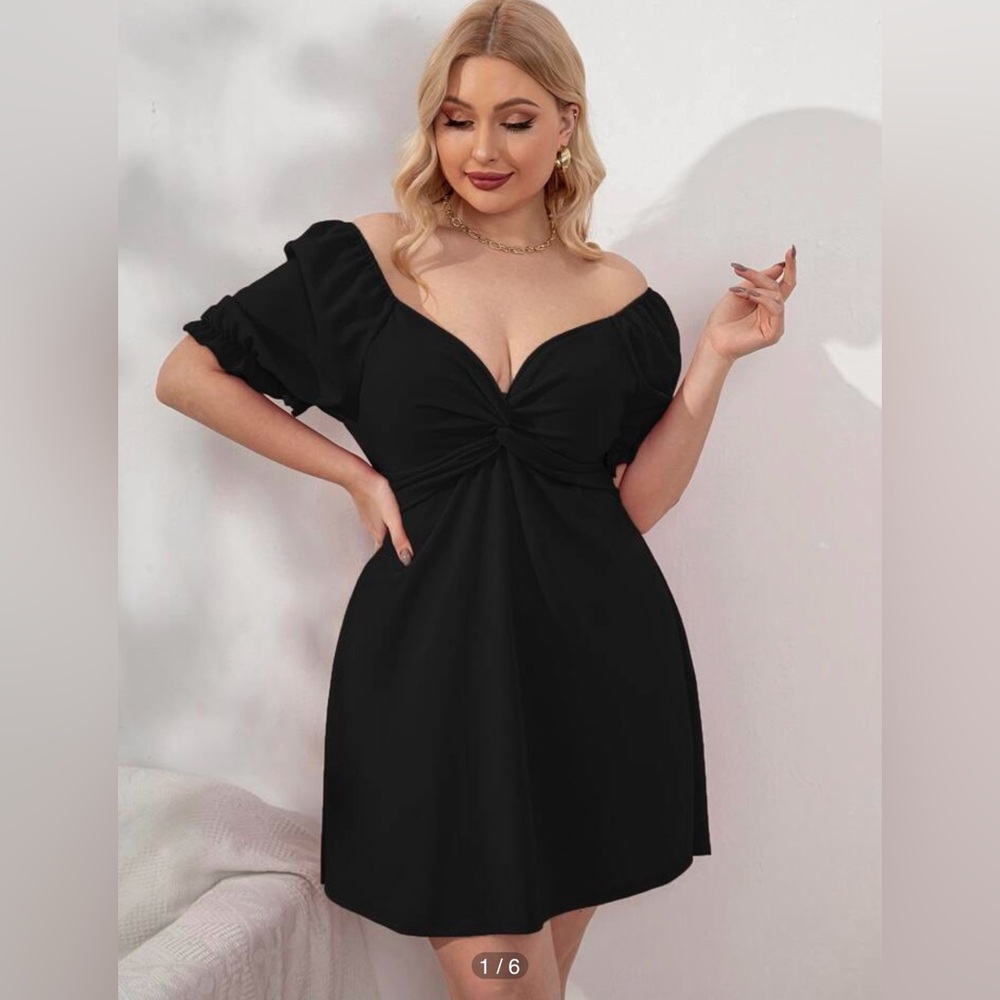 Chic Black Puff Sleeve Dress